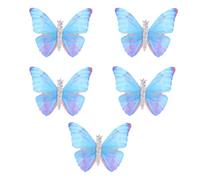 HEMOTON 5pcs Fairy Bowknot Butterfly Hairpins for Women and Multipurpose Duckbill Clips for Styling Bangs and Hair Elegant Blue-purple Gradient Hair Ornaments Gift for Parties and Daily