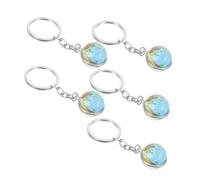 HEMOTON 5Pcs Globe Keychains Earth Pendant Key Rings Design for Key Organization and Bag Decoration Party Favors and Craft Accessories