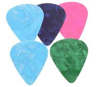 HEMOTON 5pcs Guitar Plectrum Celluloid Bass Pick Lightweight Great Flex Random Color for Nylon Stringed Instruments and Ukulele Accessories