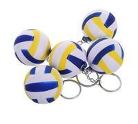 HEMOTON 5pcs Mini Volleyball Keychains Portable Sports Charms for Backpack Decoration Team Party Favors School Reward Accessories