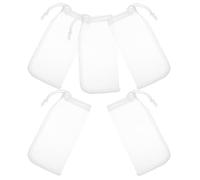 HEMOTON 5pcs Nylon Fine Mesh Filter Media Bag Drawstring Reusable Aquarium Filter Bags for Fish Tank Mesh