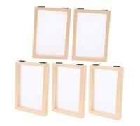 HEMOTON 5pcs Papermaking Kit Wooden Deckle Mold Screen for Home Craft