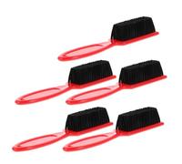 HEMOTON 5pcs Red Beard Brush Comb Set with Long Handle - Anti-static Fade Barber Brush for Men’s Beard and Mustache Grooming, Facial Hair Shaving Tool Suitable for Daily Care and Travel