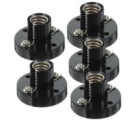 HEMOTON 5pcs Screw Lamp Holders Metal Bulb Socket Bases for Electrical Experiments Home Commercial Use Light Bulb Holders with Easy Installation