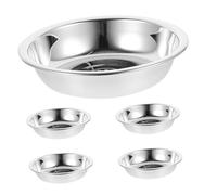 HEMOTON 5pcs Stainless Steel Cat Bowl Food Grade Elevated Dishes for Kittens and Puppies Easy to Clean Smooth Surface Durable Pet Feeding Bowls