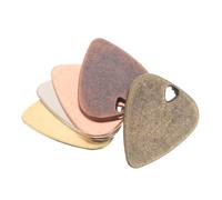 HEMOTON 5pcs Stainless Steel Guitar Picks Plectrums Metal for Electric Guitar Bass Ukulele Music Accessories