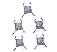 HEMOTON 5pcs Traditional Buddhist Embroidery Buddha Meditation Bowl Cushion Sound Bowl Mat for Home