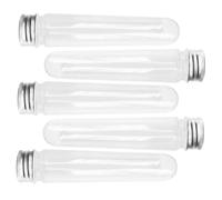 HEMOTON 5Pcs Transparent Shoelace Tubes with Caps Portable Travel Organizer Lightweight Plastic Tie Storage for Business Trips and Daily Use