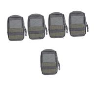 HEMOTON 5pcs Waist Phone Bag Durable Zipper Pouch for Outdoor Activities Lightweight Mobile Phone Purse for Camping Hiking and Grey Color