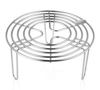 Hemoton 6.3 Inch Stainless Steel Steamer Rack, Round Cooling Rack for Steaming, Baking, and Cooking, 16X7Cm