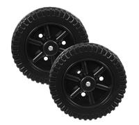 HEMOTON 6 Inch Lawn Mower Wheel Replacement 2-Pack, Plastic Universal Mower Wheels, Lightweight Noise-Free Hollow Core, Black for BBQ Grills