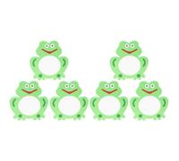 HEMOTON 6 Pcs Baby Mirror Bath Toys - Frog Shape Eva Bathing Toys for Kids - Fun & Educational Bath Time Play - Light Green - 8.25X7.66X0.51 Inches