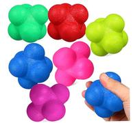 HEMOTON 6 Pcs Reaction Ball Training Hexagonal Exercise Reflex Agility for Balls Soft Workout Goalie Sports Use Football Practice Equipment Tpr