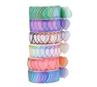 HEMOTON 6 Rolls Paper Washi Tape Heart Design 100pcs Per Roll Highlighting Calendar Pages Lightweight Tapes for Backpacks and Handbook Random Color
