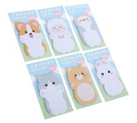 HEMOTON 6 Sets Cute Cartoon Sticky Memo Pads for Students with Convenient Sticky Tabs, Multi-use Paper Notepads Featuring Simple Decorative Design, for To-do Lists and Office Use