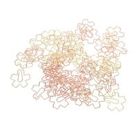 HEMOTON 60pcs Paperclips Metal Cherry Blossom Design Iron Clips, Small Wire Stationery Clip for Document and Note Sorting in Planner