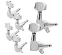 HEMOTON 6pcs Acoustic Guitar Tuning Pegs Tuner Pegs Accurate String for Acoustic Guitar Tuning Machine Large Square Handle Sealed Knobs for Folk Use