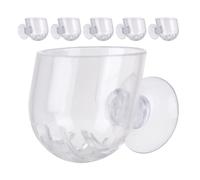 HEMOTON 6pcs Acrylic Feeder Cup for Terrarium Worms Fish Tank Plant Holder Suction Cups Aquarium Plant Decoration Accessory for Small Aquariums and Fish Tank Accessories