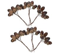 HEMOTON 6pcs Artificial Pine Cone Bouquet with Lifelike Plastic Pine Nuts for Christmas Decorations and DIY Crafts for Home and Holiday Use