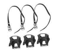 HEMOTON 6pcs Bike Toe Clips and Straps Bike Toe Clips Cages pedal Straps Bicycles Supply Black Ribbon