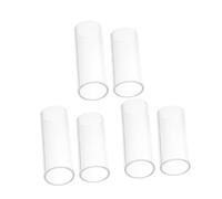 HEMOTON 6pcs Clear Glass Guitar Slide for Electric Bass Acoustic Portable Ergonomic Finger Slider Bars Lightweight Protection for Blues Jazz Country Performance