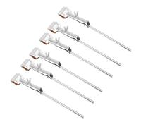 HEMOTON 6pcs Cork Lined Flask Clamps for Laboratory Iron Stand, Silver Test Tube and Flask Clips with High-Temperature Resistance and Easy Adjustment for Heated Laboratory Procedures
