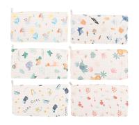HEMOTON 6pcs Cotton Washcloth Saliva Wipes Absorbent Burping Cloth for Boy Girl Use for Newborn Care and Daily Hygiene