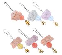 HEMOTON 6Pcs Decorative Chewing Stone for Parrots Molar Stone Bird with Bells Portable and Interesting Chewing for Mental Health Safe Durable Design for