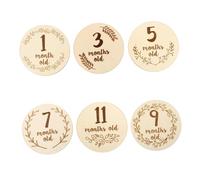 HEMOTON 6pcs Double-Sided Milestone Cards Boy Girl Growth Announcement Props for Newborn Photography Unisex Belly Cards for Sharing Precious Moments