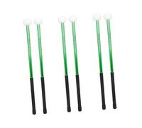 HEMOTON 6pcs Felt Bass Drum Mallets Aluminum Alloy Percussion Sticks for Marching Drums Comfortable Grip Sound Transmission Green