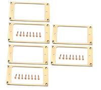 HEMOTON 6pcs Flat Metal Pickup Mounting Golden Base for Electric Guitars Easy Installation Screws Sturdy Design for Pickup Needs