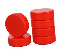 HEMOTON 6pcs Foam Hockey Pucks Lightweight Soft PU Coated Indoor Training Balls Quiet Non-marking Accessory for Hockey Practice and Sports Fun