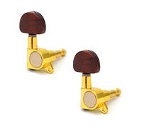 HEMOTON 6pcs Fully Sealed Tuning Pegs for Electric and Wooden Guitar Oval Guitar Machine Heads Golden Finish Steel and Plastic Material for Fixing Strings