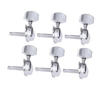 HEMOTON 6pcs Guitar Tuning Pegs Square Head Semi-closed Tuning Keys Replacement for Folk Guitar Machine Heads
