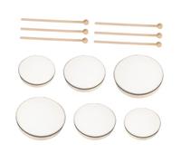 HEMOTON 6pcs Handheld Wooden Frame Drum Set for Orff Percussion Instruments with Drums Music Education for Rhythm Learning Party Celebrations Parent Interaction and Sensory Development