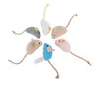 HEMOTON 6pcs Lifelike Plush Mouse for Cats Catnip Infused Chew Playthings Adorable Pet to Stress and Encourage Natural Instincts Random Colors Random Color
