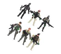 HEMOTON 6Pcs Military Soldier Model Playset for Flexible Action Figures with Moveable Arms Vivid Desktop Statues in Various Poses Educational for Imaginative War Games and Role Play