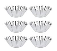 HEMOTON 6Pcs mini tin Pans mini Egg Tart pan 2 inch puto Molder Filipino Round Griddle Broiler for Oven Stainless Steel Tart Cupcake Wrapper Baking tin Muffin Pot
