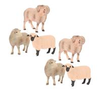 HEMOTON 6pcs Miniature Sheep Figurines Realistic Farm Animal for Learning Decorative Ornaments and Playtime Fun