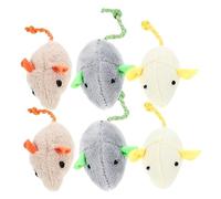 HEMOTON 6pcs Mouse Enrichment Chase Pet for Teaser Chewing Plush Chew Mouse Interactive Hello Plush