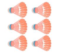 HEMOTON 6pcs Pink Badminton Shuttlecocks Plastic and Foam High Stability Windproof Birdies Compatible with Rackets for Indoor Play and Sport Sessions Training