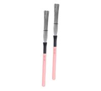 HEMOTON 6pcs Portable Drum Wire Brush Wooden Handle Jazz Drum Brushes for Percussion Players for Beginners and Youth Bands Excellent Spring Back Effect