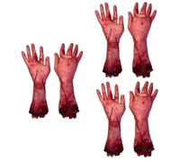 HEMOTON 6pcs Realistic Severed Hand Halloween Costume Accessory Scary Fake Blood Arm for Outdoor Decorations