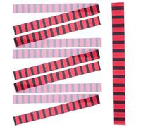 HEMOTON 6pcs Red Black Striped Pirate Headwrap Bandana Made of Lightweight Polyester with Snug Fit for Holiday Cosplay and Halloween Party Accessories