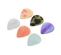 HEMOTON 6pcs Resin Guitar Picks for Acoustic Electric Bass Guitars Lightweight Thin Plectrums with Vibrant Colors for Speed Techniques and Easy Identification
