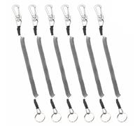 HEMOTON 6pcs Retractable Coiled Fishing Rope for Rod Protection 1.5m Steel | Elastic Spring Tether, Lightweight PU Build, Secure Connection for Fishing Use, Adult Angler Gear