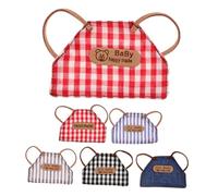 HEMOTON 6pcs Retro Denim Doll Aprons Mini Doll Clothes Accessories DIY Crafting Outfit Mix Match Vintage Style Role Playing