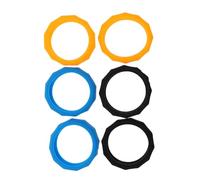 HEMOTON 6pcs Silicone Microphone Anti-slip Rings Mic Anti-drop Sleeves Kit for Ktv and Audio Equipment, Black Orange Microphone Protection Accessories
