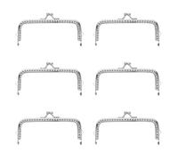 HEMOTON 6pcs Silver Purse Clasps Smooth Surface Metal Purse Frame Handles for DIY Handbag Making, Lightweight Iron Alloy Replacement Bag Handles Simple and Beautiful Appearance