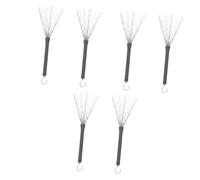 HEMOTON 6pcs Stainless Steel Drum Brush Retractable Wire Jazz Brush for Drums Easy to Use and Store